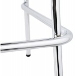 SAMBRE Square design stool in wood and chrome metal (white)