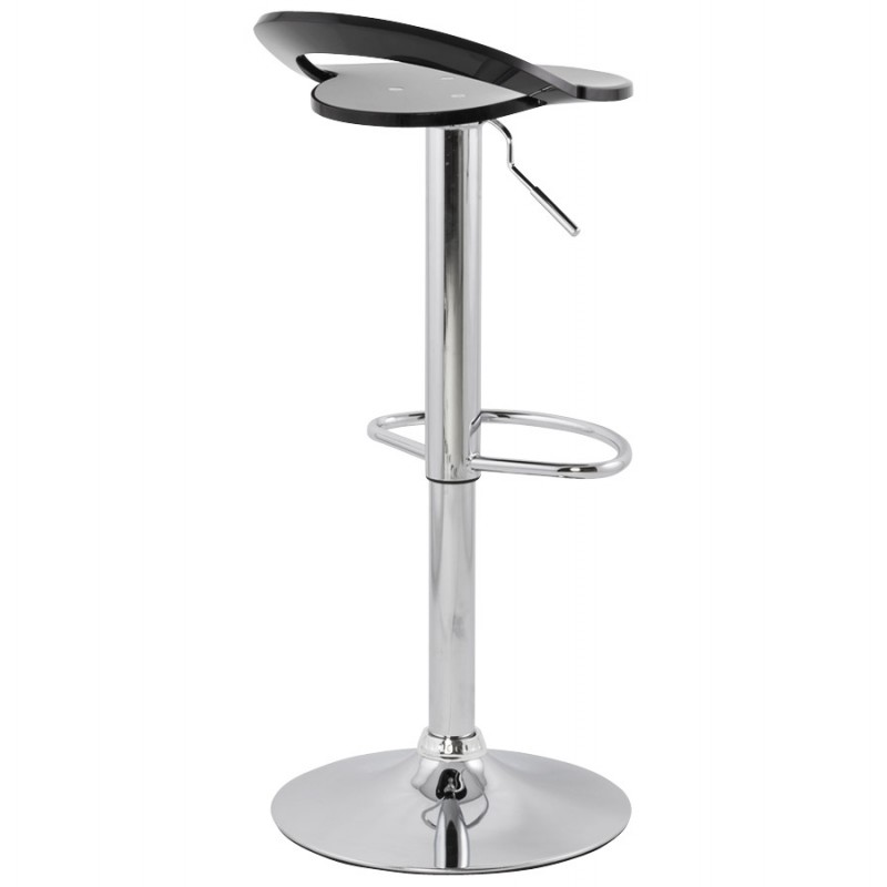 MOSELLE stool round design in ABS (high-strength polymer) and chrome metal (black) - image 16112