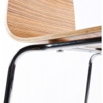 SAONE stool made of wood and chrome metal (zebrano)