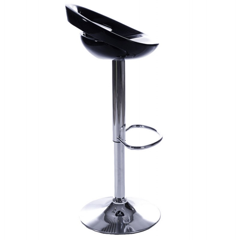 ALLIER Stool come round in ABS (high-strength polymer) and chrome metal (black) - image 16577