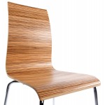 Chaise polyvalente OUST en bois ou dérivé et métal chromé (zebrano)