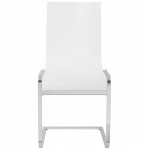 Moderno sedia legno DURANCE e metallo cromato (bianco)