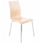 OUST Versatile Chair wood and chrome metal (natural wood)