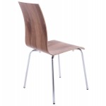 Stuhl vielseitige OUST Holz und Chrom Metall (Nussbaum)