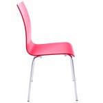 Stuhl vielseitige OUST Holz und Chrom Metall (rot)