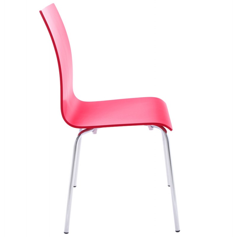 OUST Versatile Chair wood and chrome metal (red) - image 16878