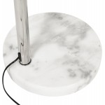 Lámpara de pie de acero cromado MOEROL XL (grande y blanco)