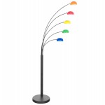 Lámpara de pie de diseño 5 tonos ROLLIER metal pintado (multicolor)