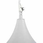 Sospensione di design lampada metallo di flangia (bianco)