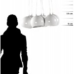 Design pendant BARE metal lamp (white)