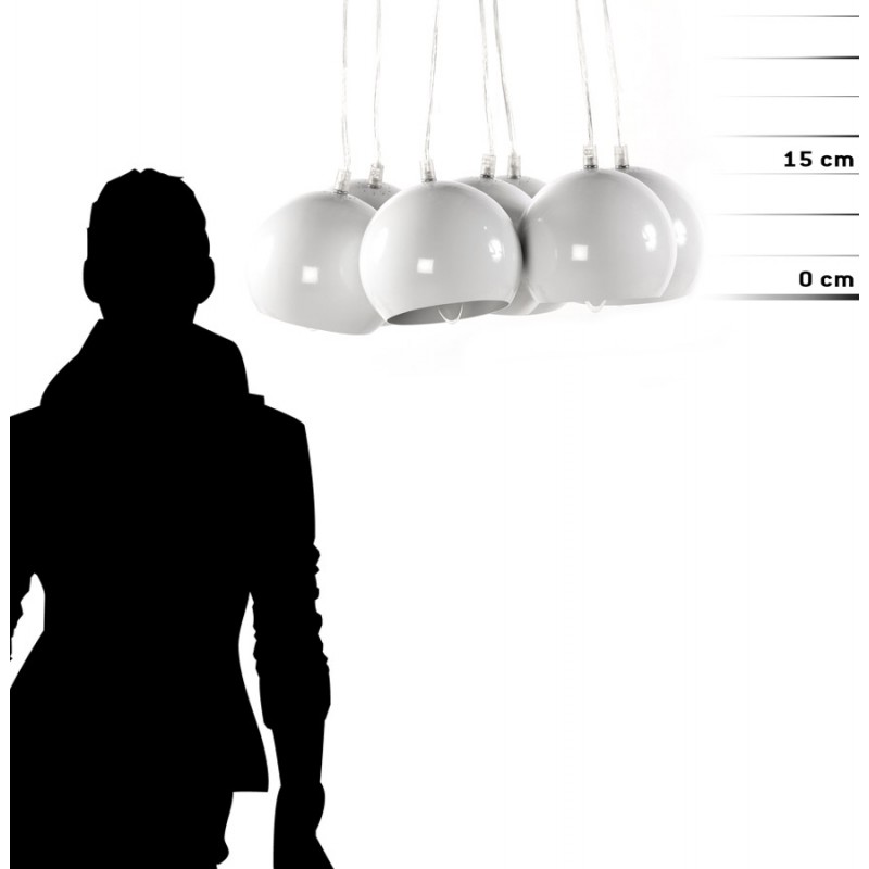 Design pendant BARE metal lamp (white) - image 17330