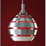 Lampe suspendue design TROGON en métal (rouge et argent)