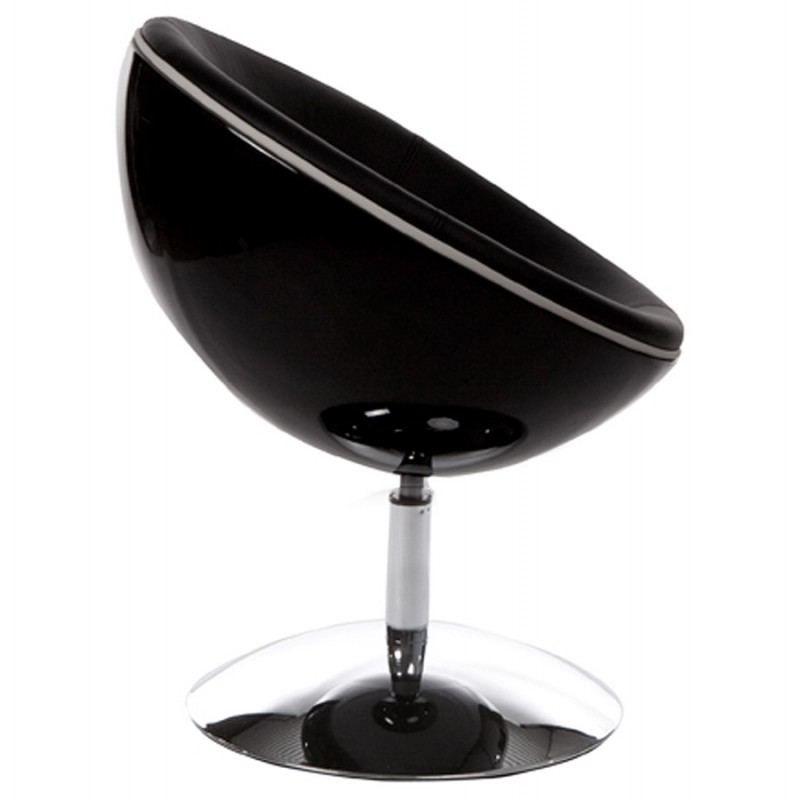 Design rotating armchair GAROE in polyurethane (black) - image 18345