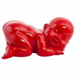 Figura forma mentira a bebé de fibra de vidrio de LAURE (rojo)