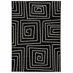 Tapis contemporain et design RAFY rectangulaire (160 X 230) (noir, blanc)