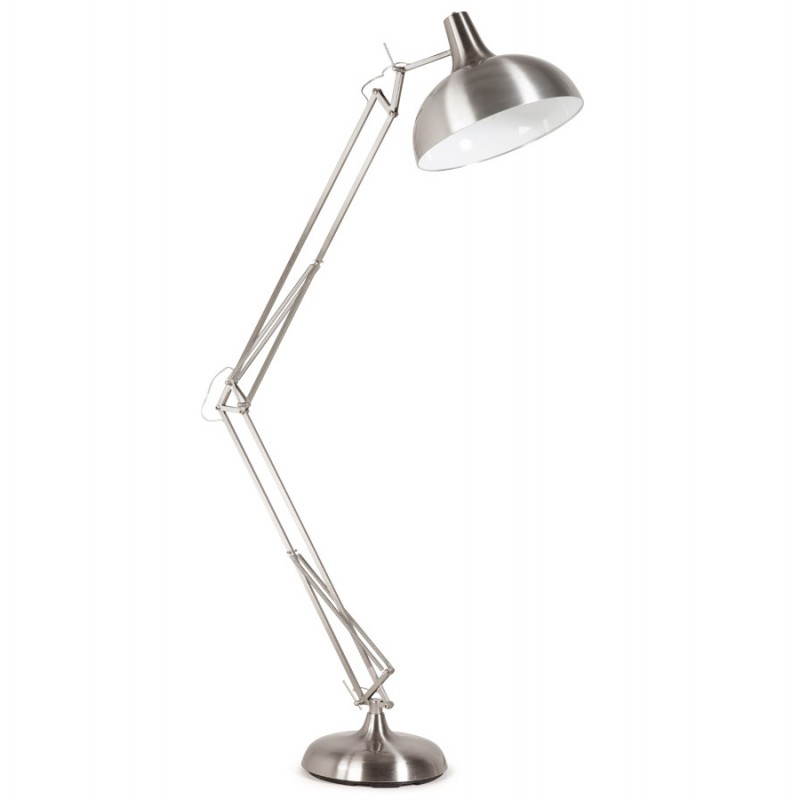Lampe sur pied design COTINGA en métal brossé (aluminium) - image 20507