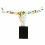Estatua forma nadador BANCO fibra de vidrio (multicolor)