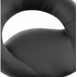 Taburete giratorio barra redonda contemporánea y ajustable IRIS (negro)