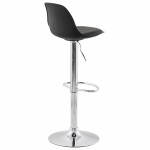 Contemporary round and adjustable bar stool ROBIN (black)
