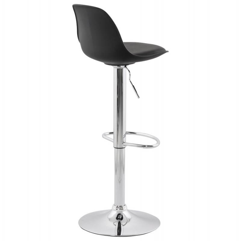 Contemporary round and adjustable bar stool ROBIN (black) - image 20667
