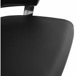 Fauteuil de bureau design ergonomique CUBA en cuir (noir)