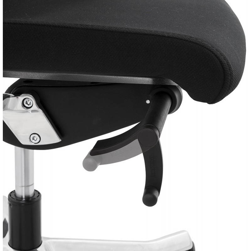Fauteuil de bureau design ergonomique BARBADES en tissu (noir) - image 21119