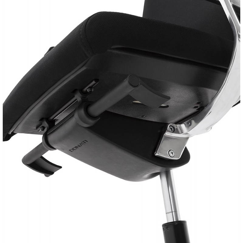 Fauteuil de bureau design ergonomique BARBADES en tissu (noir) - image 21121