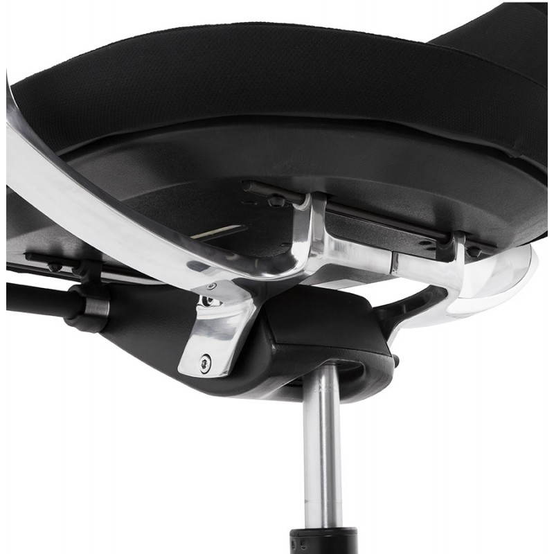 Fauteuil de bureau design ergonomique BARBADES en tissu (noir) - image 21122