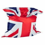 Pouffe rectangular MILLOT UK giant in textiles (blue, white and red)