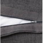 Pouf rectangulaire SALIN en textile (gris foncé)