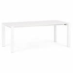 Design table with 2 extensions MACY (white) painted wood