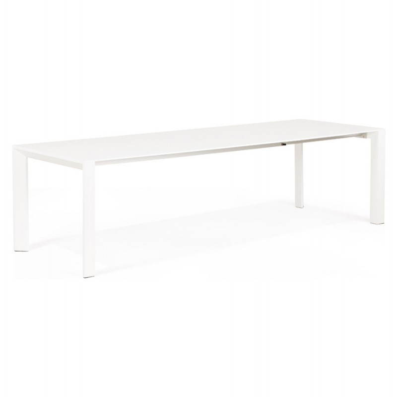Table design avec 2 rallonges MACY en bois peint (blanc) - image 21296