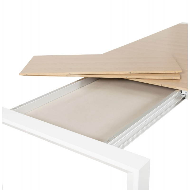 Table design avec rallonges SOLO en plaqué chêne et métal (bois naturel) - image 21423