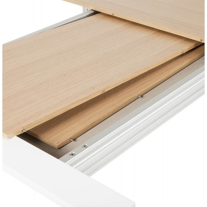 Mesa rectangular con extensiones SOLO chapeado roble y metal (madera natural) - image 21424