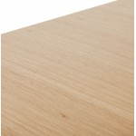Table design avec rallonges SOLO en plaqué chêne et métal (bois naturel)