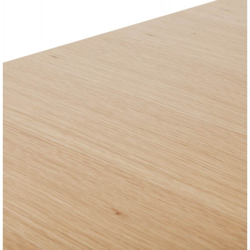 Rechteckige Design-Tisch mit Erweiterungen SOLO furnierte Eiche und Metall (Naturholz) - image 21427