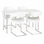 Table design rectangulaire SOPHIE en bois (140cmX70cmX72cm) (blanc)