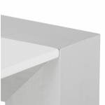 Rectangular design table with extension FIONA in lacquered wood and brushed aluminum (white)