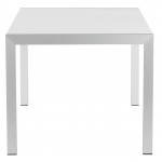 Tavolo design rettangolare con estensione cavi pesanti in legno laccato e alluminio spazzolato (bianco)