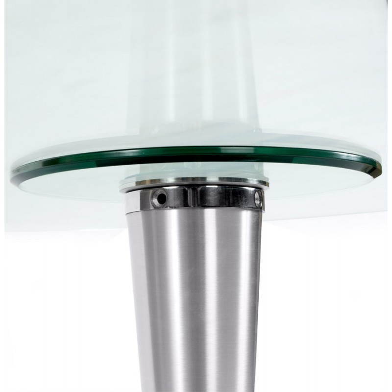 Table design ronde LOUPE en verre trempé et aluminium brossé (Ø 160 cm) (transparent) - image 21593