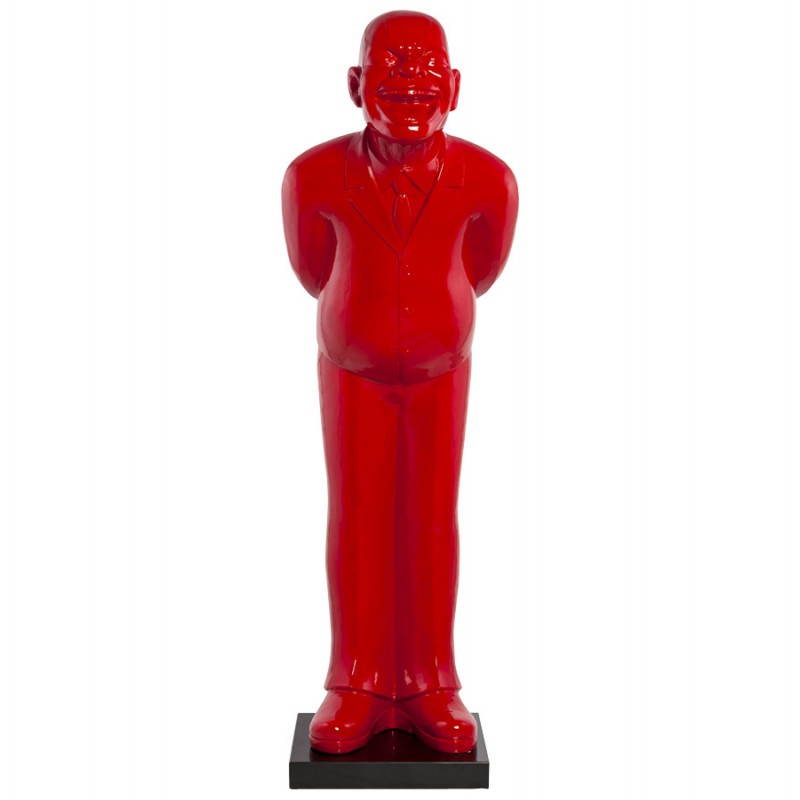 Statue forme groom VALET en fibre de verre (rouge laqué) - image 21658