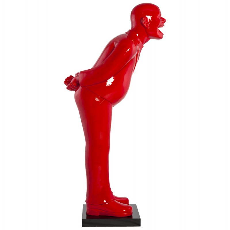 Estatua forma novio VALET fibra de vidrio (pintado de rojo) - image 21659