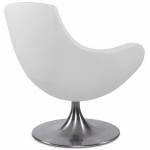 Diseño de sillón amor contemporáneo en sintético y aluminio cepillado (blanco)
