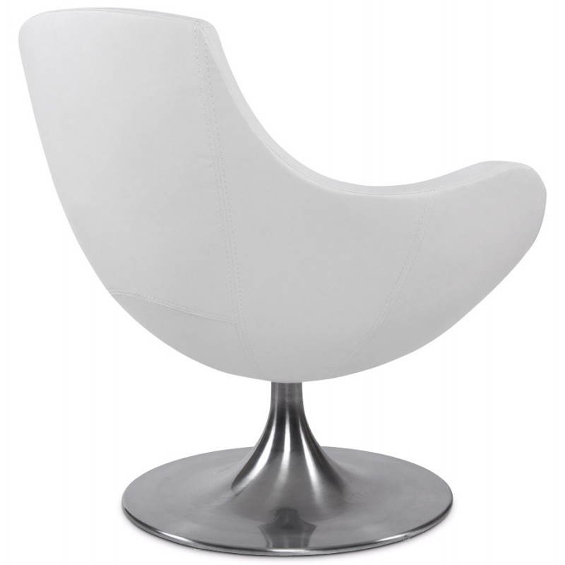 Diseño de sillón amor contemporáneo en sintético y aluminio cepillado (blanco) - image 22184