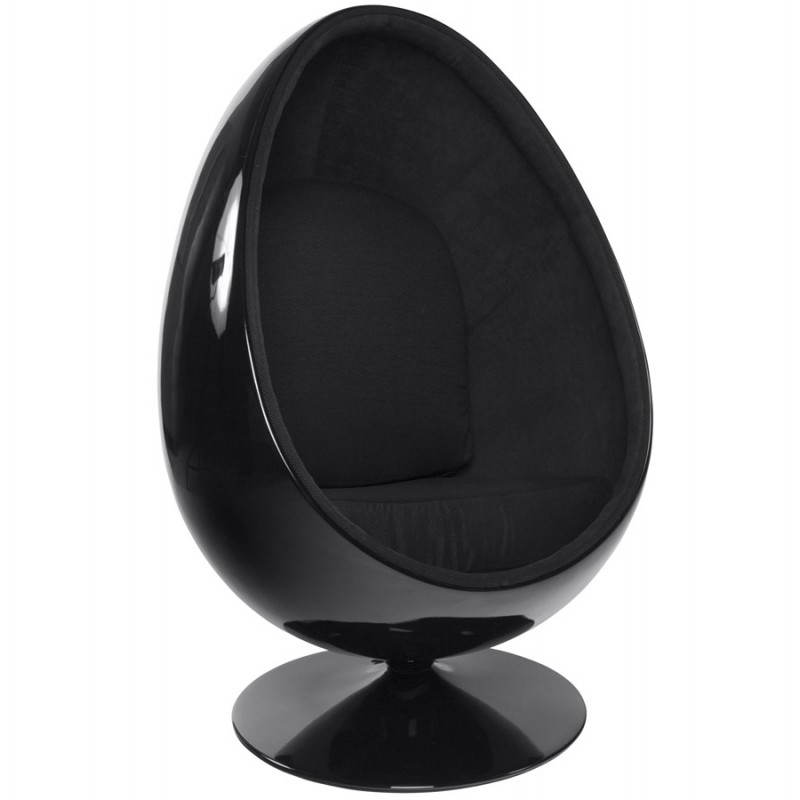 OVALO-Design-Stuhl in Polymer (schwarz) Stoff - image 22228