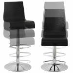 Design bar in wood and chrome-plated metal stool. (Black) wood FOURS