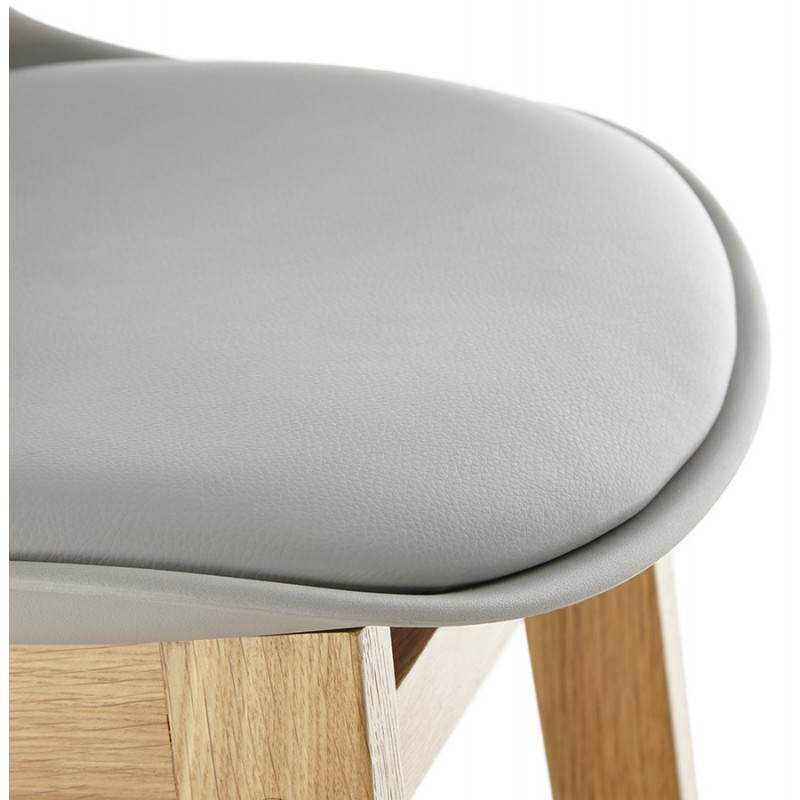 Tabouret de bar chaise de bar design scandinave FLORENCE (gris) - image 22459