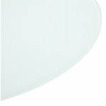 Diseño de Milano de la mesa redonda de vidrio y metal (Ø 100 cm) (blanco)
