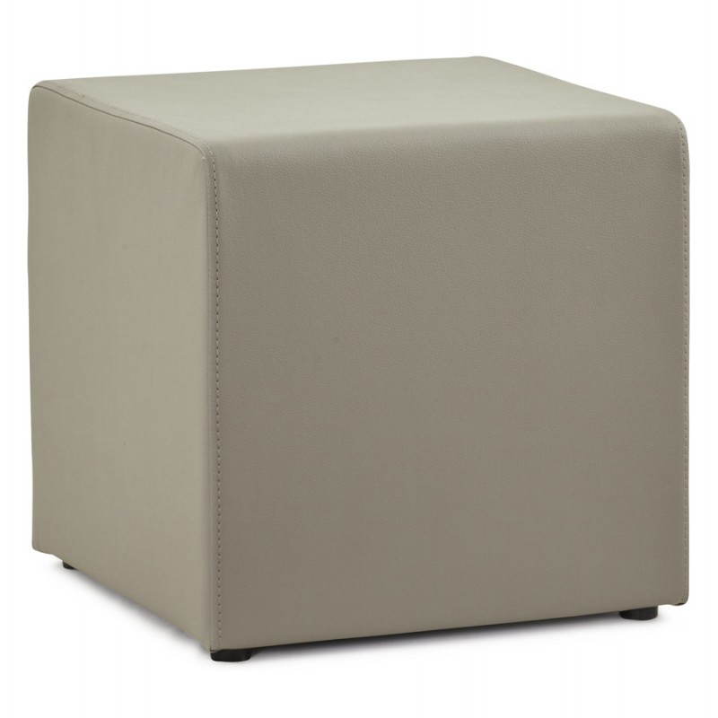 PORTICI polyurethane square pouf (grey) - image 23376