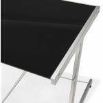 Office design angle ROVIGO in tempered glass and metal (black)